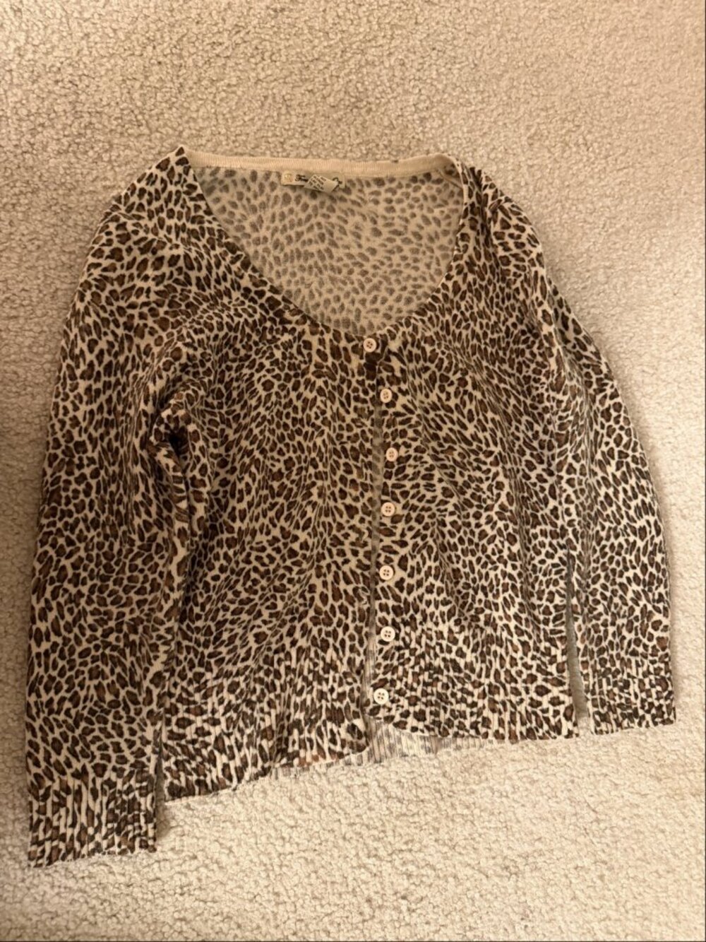 Vintage Forever Twenty One Leopard Print Cardigan – Size S – 3/4 Sleeve Button F